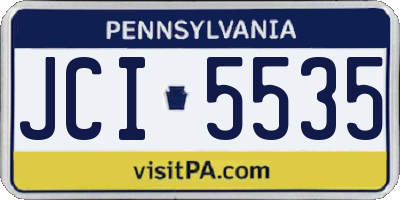PA license plate JCI5535