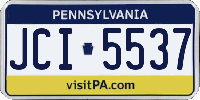 PA license plate JCI5537
