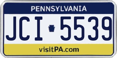 PA license plate JCI5539