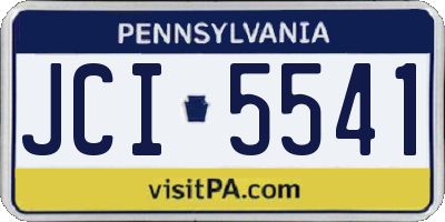 PA license plate JCI5541