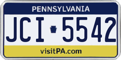 PA license plate JCI5542