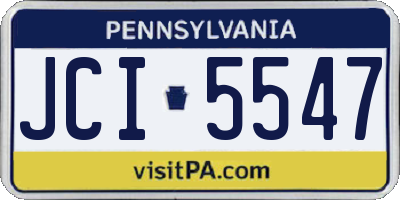 PA license plate JCI5547