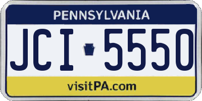 PA license plate JCI5550