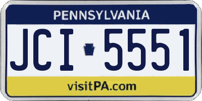 PA license plate JCI5551