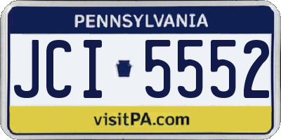 PA license plate JCI5552