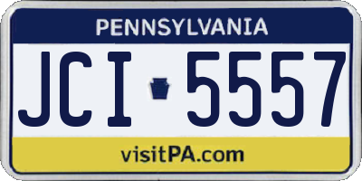 PA license plate JCI5557