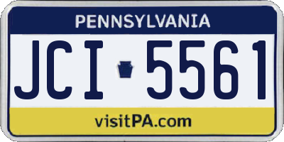 PA license plate JCI5561