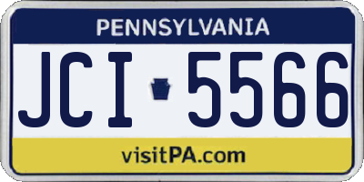 PA license plate JCI5566