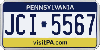 PA license plate JCI5567
