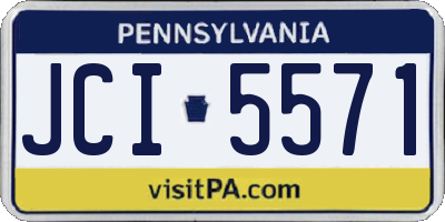 PA license plate JCI5571