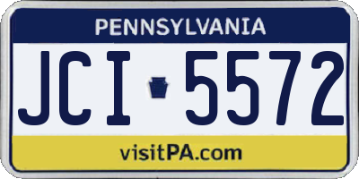 PA license plate JCI5572