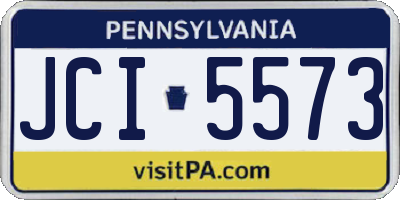 PA license plate JCI5573
