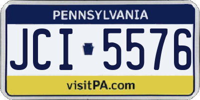 PA license plate JCI5576