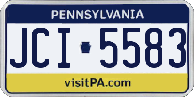 PA license plate JCI5583