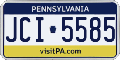 PA license plate JCI5585
