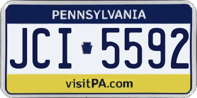 PA license plate JCI5592