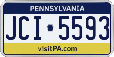 PA license plate JCI5593
