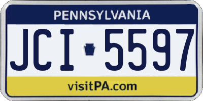 PA license plate JCI5597