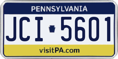 PA license plate JCI5601