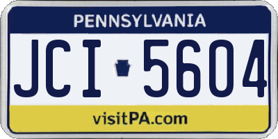PA license plate JCI5604