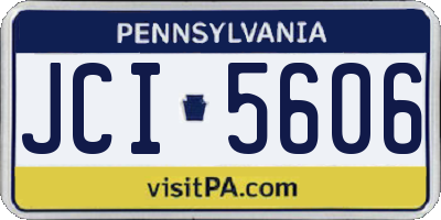 PA license plate JCI5606