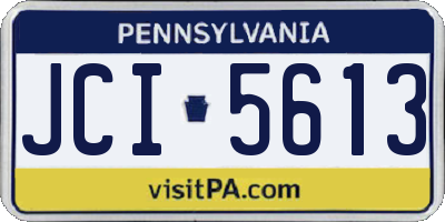 PA license plate JCI5613