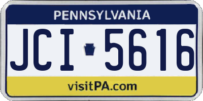 PA license plate JCI5616