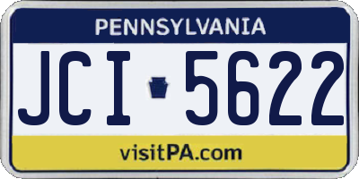 PA license plate JCI5622