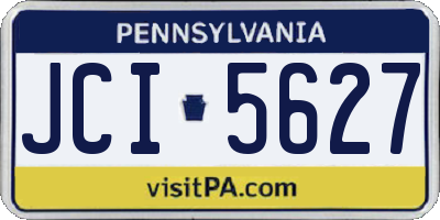 PA license plate JCI5627