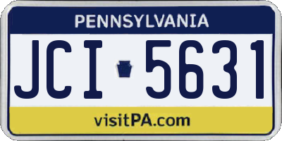 PA license plate JCI5631