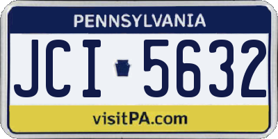 PA license plate JCI5632