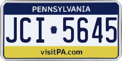 PA license plate JCI5645