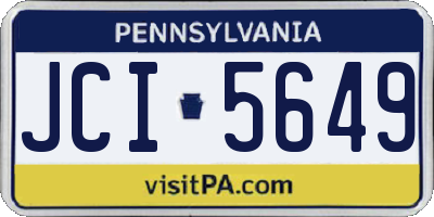 PA license plate JCI5649