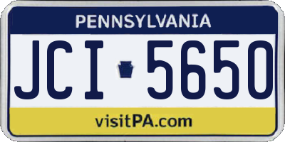 PA license plate JCI5650