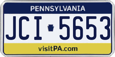 PA license plate JCI5653