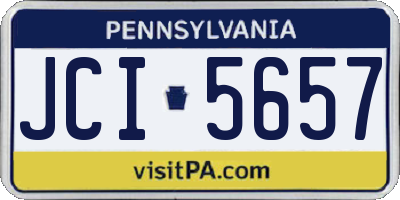 PA license plate JCI5657