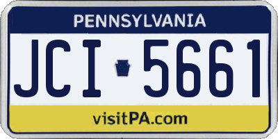 PA license plate JCI5661