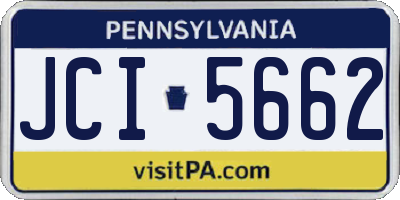 PA license plate JCI5662