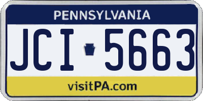 PA license plate JCI5663