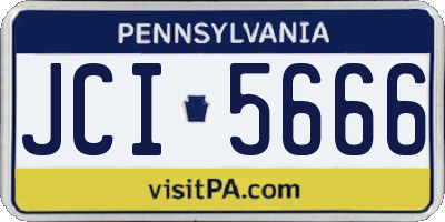 PA license plate JCI5666