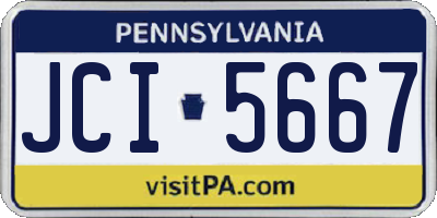 PA license plate JCI5667