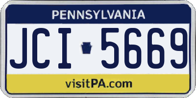PA license plate JCI5669