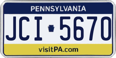 PA license plate JCI5670