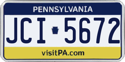 PA license plate JCI5672