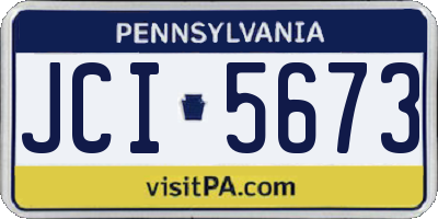PA license plate JCI5673