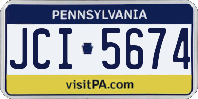 PA license plate JCI5674