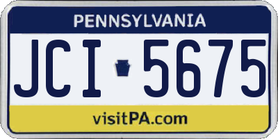 PA license plate JCI5675