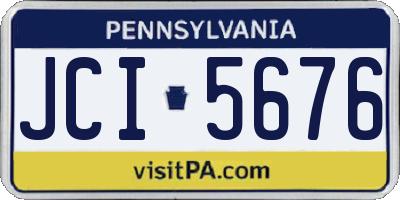 PA license plate JCI5676