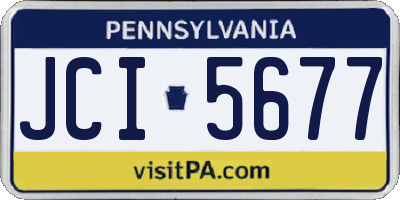 PA license plate JCI5677