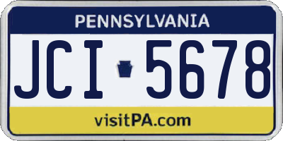 PA license plate JCI5678